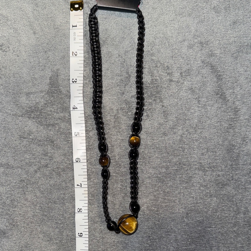 Paparazzi- NWT Black and Brown Tiger Eye Necklace Unisex - Picture 7 of 8